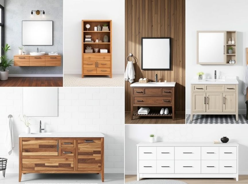 Various bathroom vanity styles to suit different design themes.